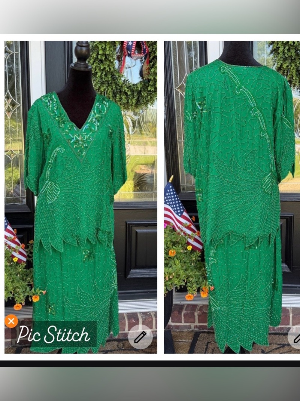 Vintage Beaded 2 piece 💚